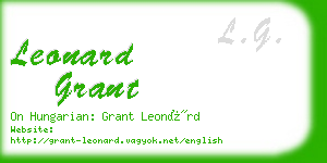leonard grant business card